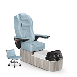 ENVISION® Pedicure Spa Chair. Glacier Blue Cushion with Hazel Base. 
