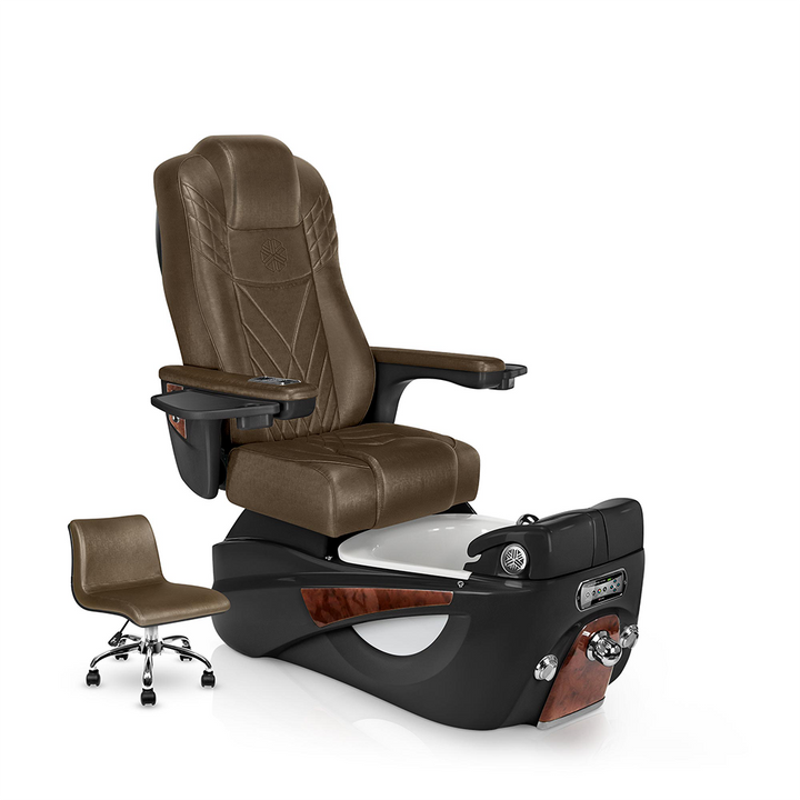 LUMINOUS® Pedicure Spa Chair. Cola Cushion with Espresso Spa Base