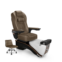PRESTIGE® Pedicure Spa Chair. Cola Cushion with White Pearl Spa Base. 